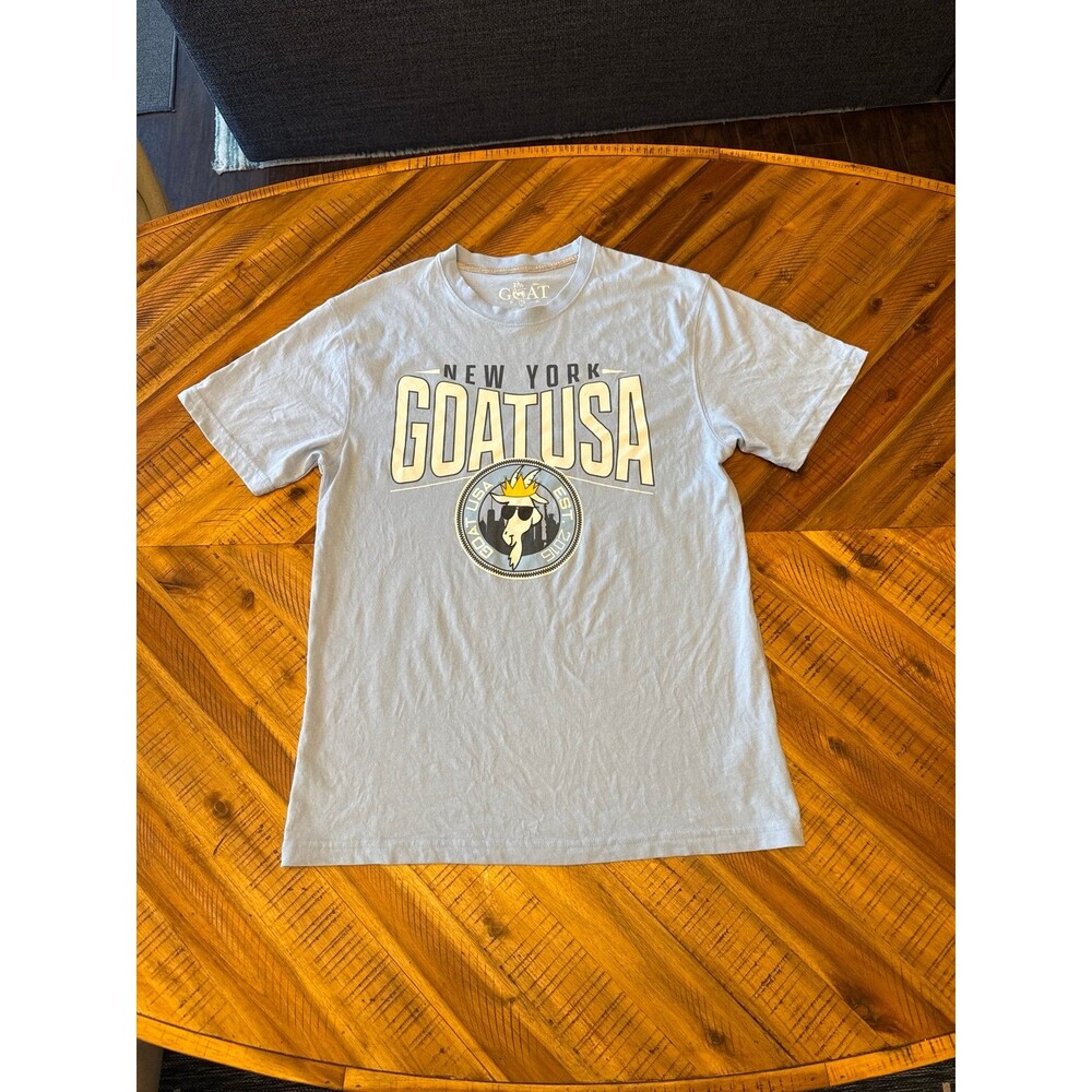GOAT USA New York Crowned Goat Graphic Tee Light Blue Men’s Small Lax Streetwear